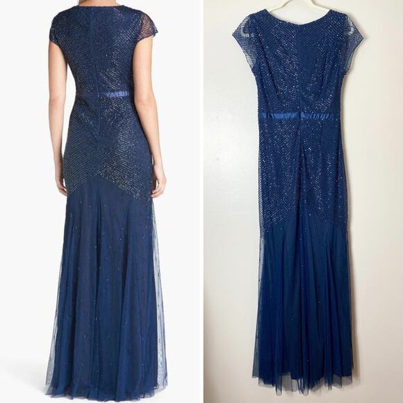 ADRIANNA PAPELL DRESS GOWN 6 MOTHER OF THE BRIDE FORMAL EVENING BRIDESMAID - Picture 2 of 15